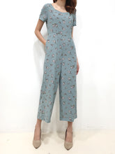 Floral Zipper Jumpsuit - Blue (Non-returnable) - Ferlicious